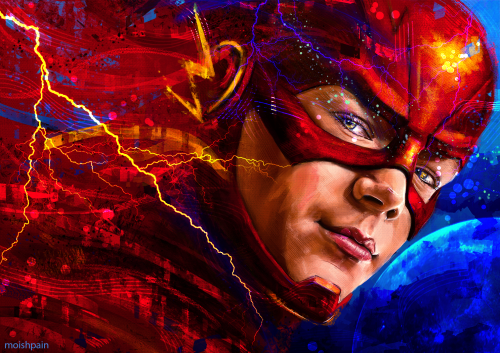 New Color version of my older The Flash painting ^-^’ calling it 2024 (society6/Redbubble)