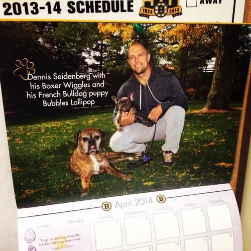 On behalf of the Boston Bruins Foundation, Dennis Seidenberg is expected to present a $30,000 donation to the MSPCA-Angell that was raised by the #NHLBruins Pucks & Pups Dog Calendar.