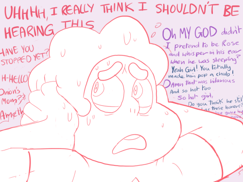 sketchedatrocities:   Lotta of weird things happened to Steven this Stevenbomb.  Man it sure is great to be topical and on time.   Addendum: I hear that people think that I changed the Onion scene to porn and not his birth-tape. Not that this affects