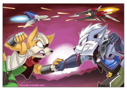 crikeydave:  Commission: StarFox vs. StarWolf by *SupaCrikeyDave —- Posters? Icons? Logos? Commission me! 