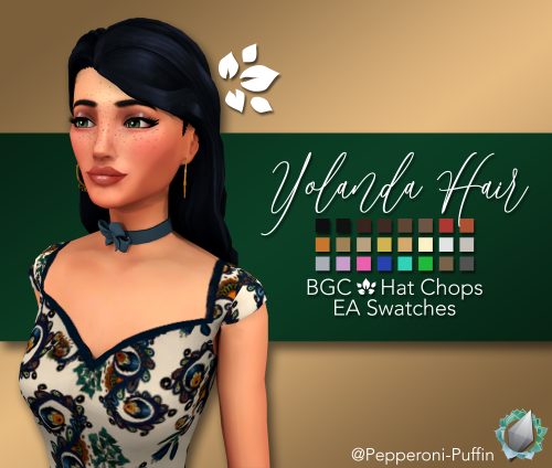 pepperoni-puffin: Yolanda Hair Slicked back and flowy! Base game compatible Hat compatible 24 EA Swa