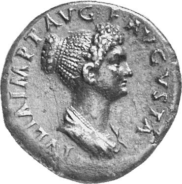 Julia Flavia, daughter of emperor Titus. In 79 CE she was granted honoric title of Augusta. This coi
