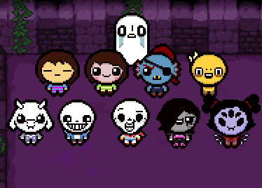 invokumgigantusinmahpantus:  The Binding of Undertale Full Character Roster!Follow this blog for updates on the mod. 