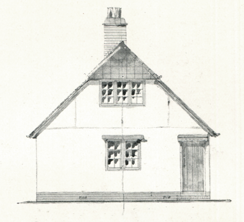 vintagehomeplans:United Kingdom, 1906: Cottage with Five RoomsA three-bedroom cottage centered on th