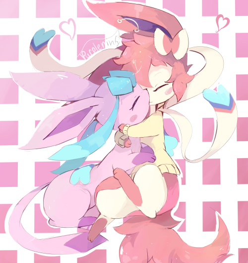 sylveons-butt:purpleninfy:couples commission for @sylveon-buttaaaHHHH thank you so much, it came out so goooooood ;3;D’aww <3