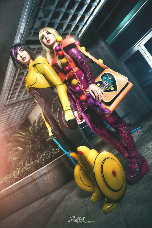 cosplayblog:  Go Go Tomago (left on #2) and Honey Lemon (right on #2) from Big Hero 6   Cosplayers:  Alodia Gosiengfiao [TW | FB] (Go Go Tomago) Ashley Gosiengfiao [TW | FB | IN] (Honey Lemon)  Photographer: Saffels Photography [TW | FB | IN]    