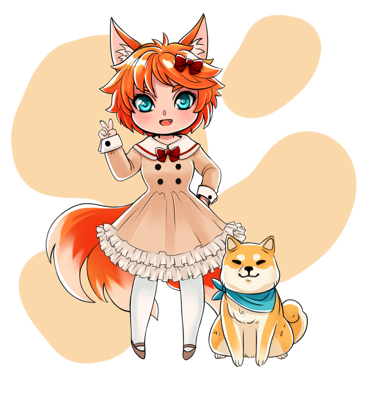 Wistful artist — Cute chibi fox girl. Mascot for anime festival Wistful artist — Cute chibi fox girl. Mascot for anime festival