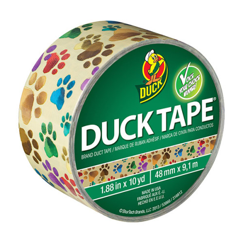 This paw print duct tape is adorable! http://www.duckbrand.com/products/duck-tape/printed-duck-tape/1503 What kind of pet play mummification mischief could we create with this???