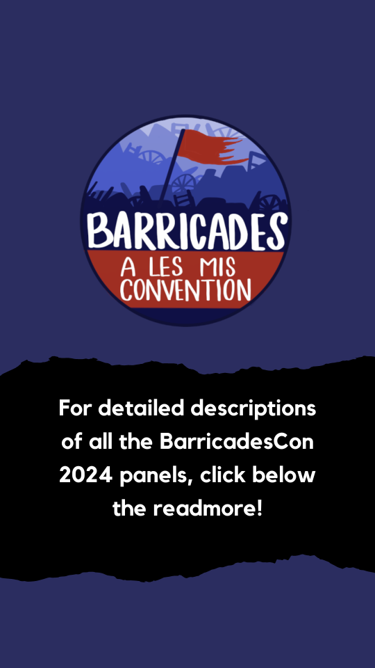 Barricades logo with text. Text reads : " For detailed descriptions of all the Barricades Con 2024 panels, click below the readmore".