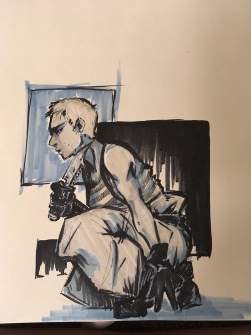 syntheticiris-artblog: Inktober day: 1 Did a quick sketch of Olga from MGS2. Can’t decide which one 