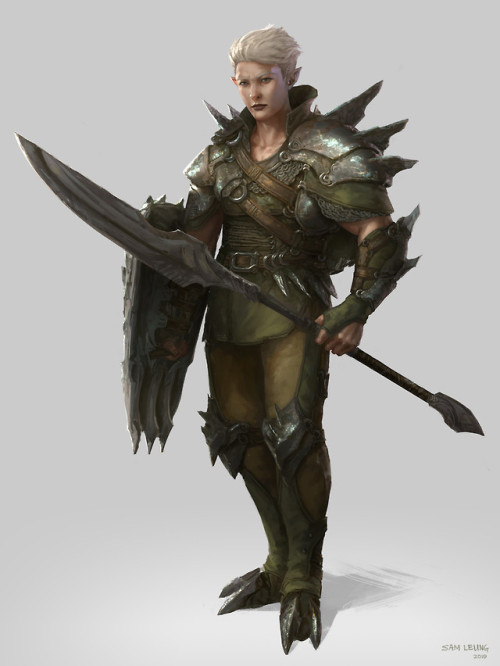 White elf warrior Sam Leung https://www.artstation.com/artwork/A9oneq