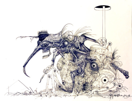 Ralph Steadman’s illustrations for Fahrenheit 451