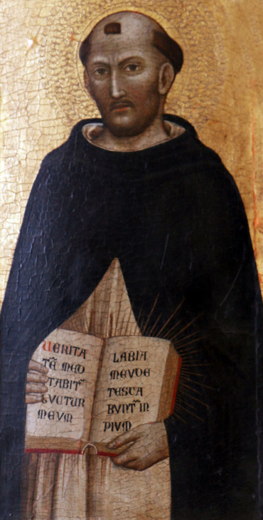 Jacopo del Cassentino - St. Thomas Aquinas (c. 1325).The patron saint of scholars, died today, 7 Mar