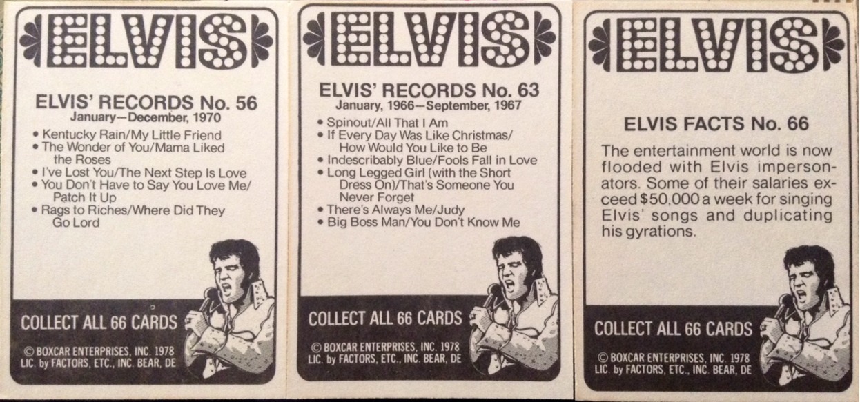 landrew120880:  From the Elvis Presley card collection front and back examples. 