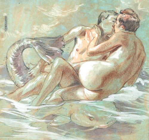 Felixdeon:in The Deep, Three Drawing Of The Mythical Seas, Drawn In Pencil, Pastel,