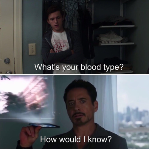 starksquill:why know your blood type? not like he’s consistently almost dying on a second to second 