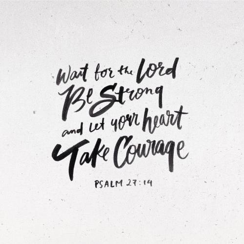 “Wait for the Lord; be strong, and let your heart take courage; wait for the Lord!” ‭‭Ps