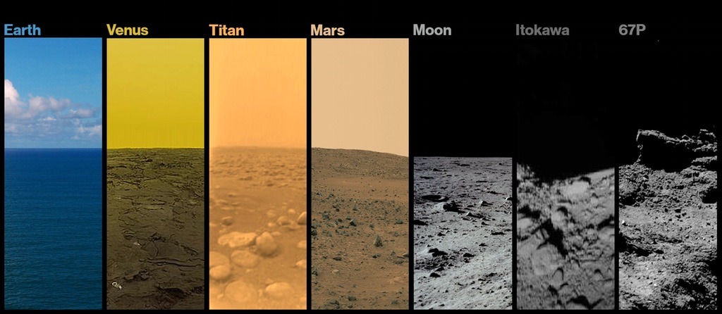 we-are-star-stuff:    A picture of every celestial body that robots have landed on