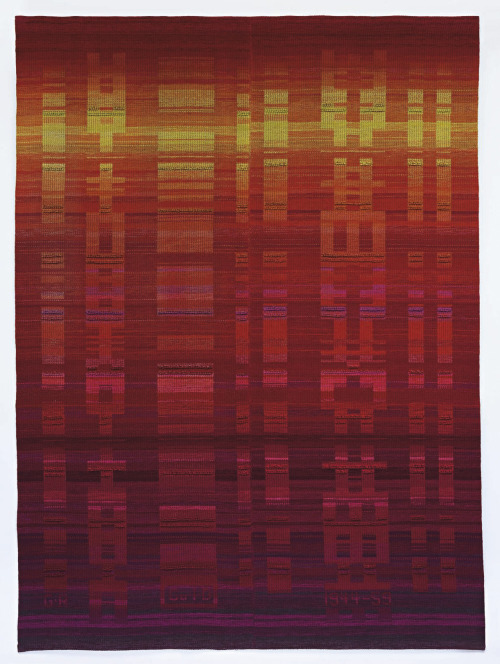 Peter Collingwood, unique wall hanging for Sir Gordon Russell, 1959. Blockweave, hand-dyed Wilton wo