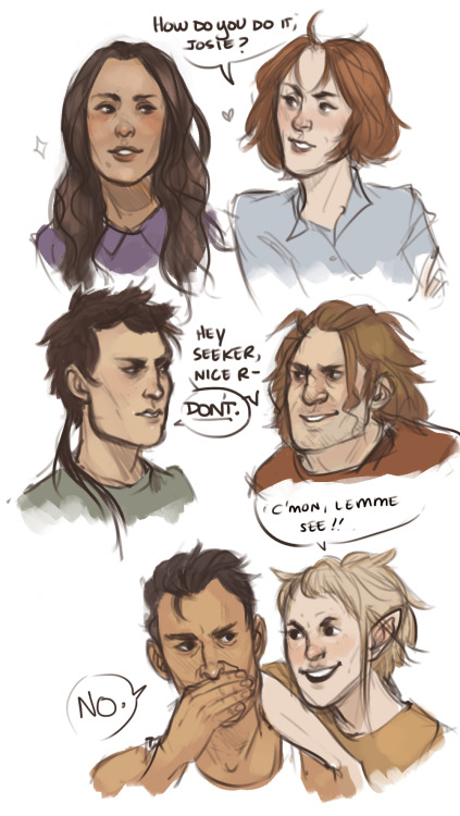 grumpbabie:some dragon age characters with bedhead! why? i don’t know (just kidding i just wanted to