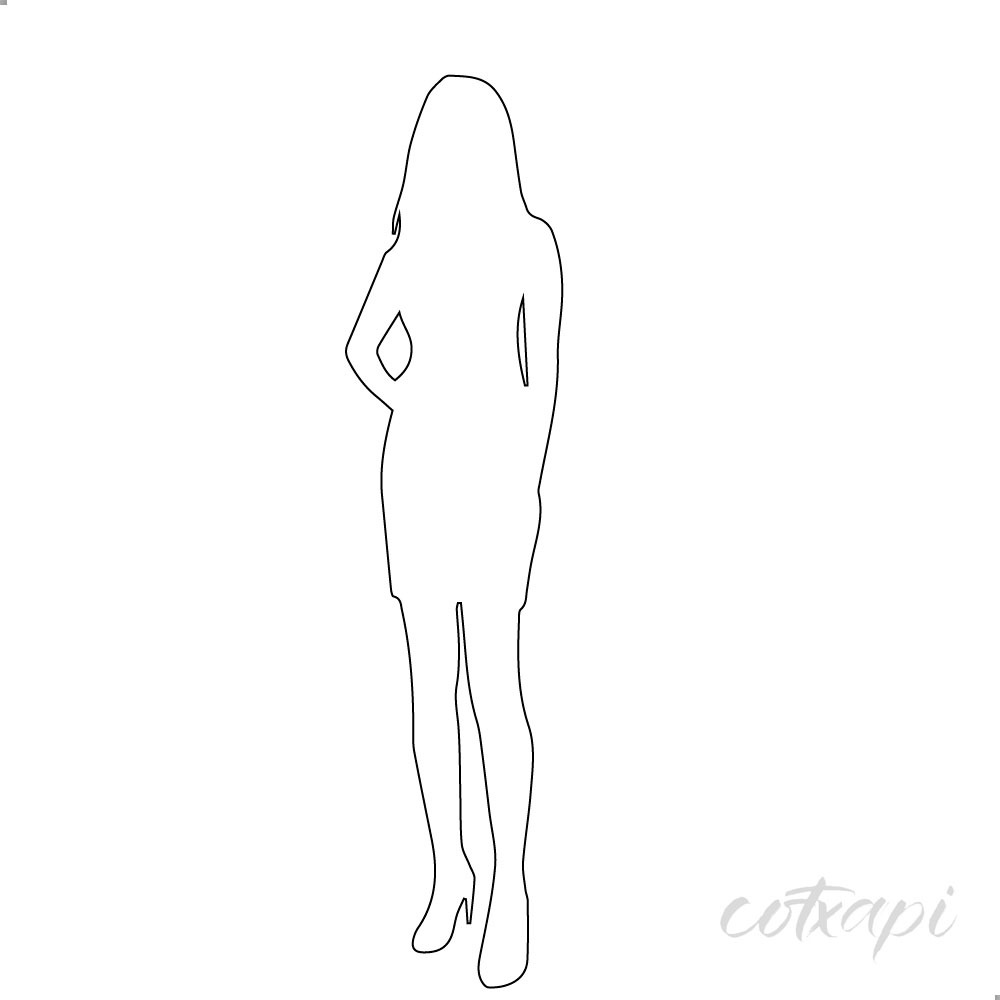 Black White Business Man Women's Outline in Vector Art Office Man Woman Illustration