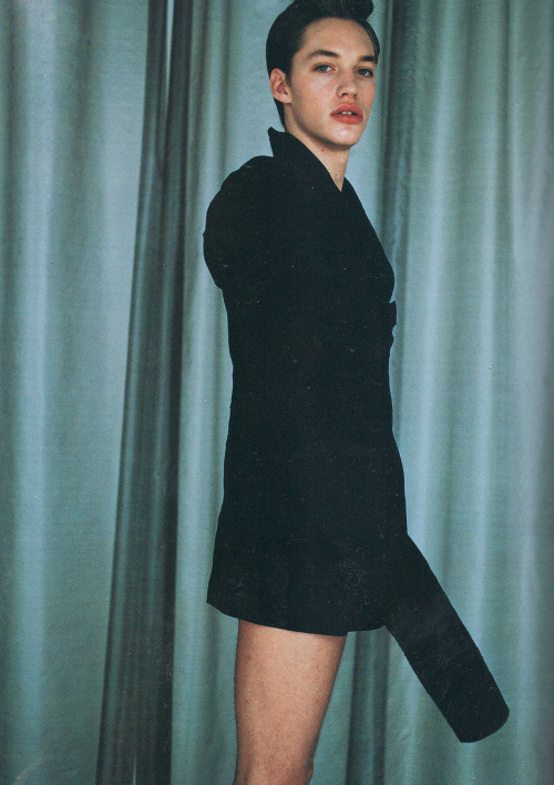 prominent-nipple:  Arena Homme Plus FW98Chris Kramer wearing elephant trunk jacket Masaki Matsushima Ph. Jean-Baptiste Mondino 