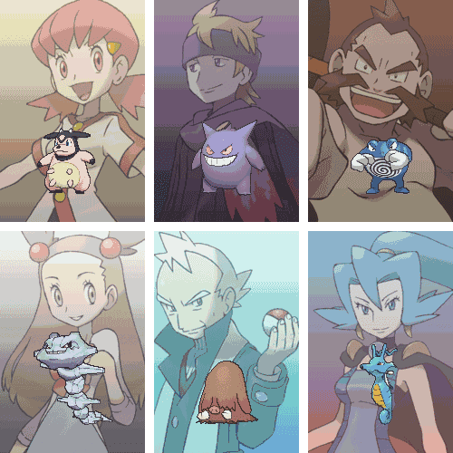 bosq:  Gym Leaders / Grass Starters / Fire Starters / Water Starters / Ghost Type / Dragon Type / Eevelutions / Bear Trio   all this greatness.