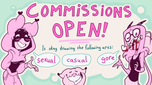 drawotion: My commissions… ARE OPEN~!To find the prices and TOS ((terms of service)), go chec