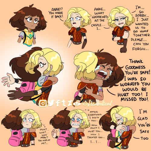  “Anne’s reunion with Sasha” A little comic of Anne and the Plantars return to amphibia.