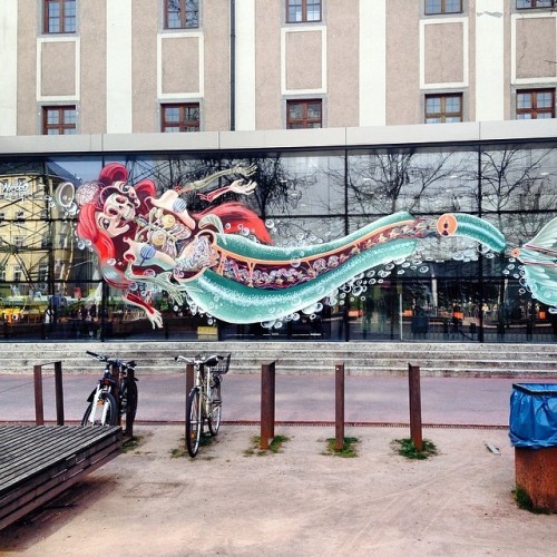 geekygeekweek: Nychos – Dissection Of The Little Mermaid Street art by Nychos  Via Whudat