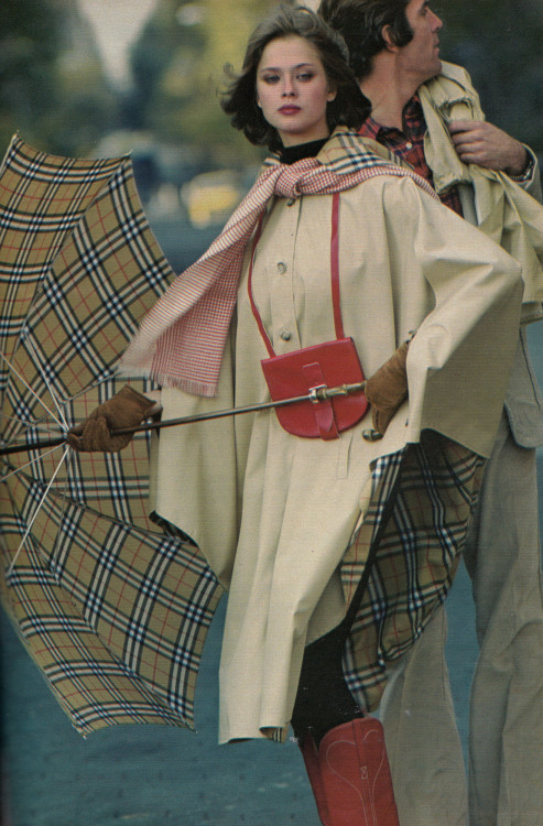 Poplin&rsquo;s Burberry lined ponchoCosmopolitan - March 1977Photographed by Bruce Weber