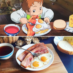 sixpenceee: Have you ever found yourself wondering what the food from animated movies would taste like? Well, this lady from Japan has and she took matters into her own hands. Instagram user En93kitchen creates meals from animated Studio Ghibli Films