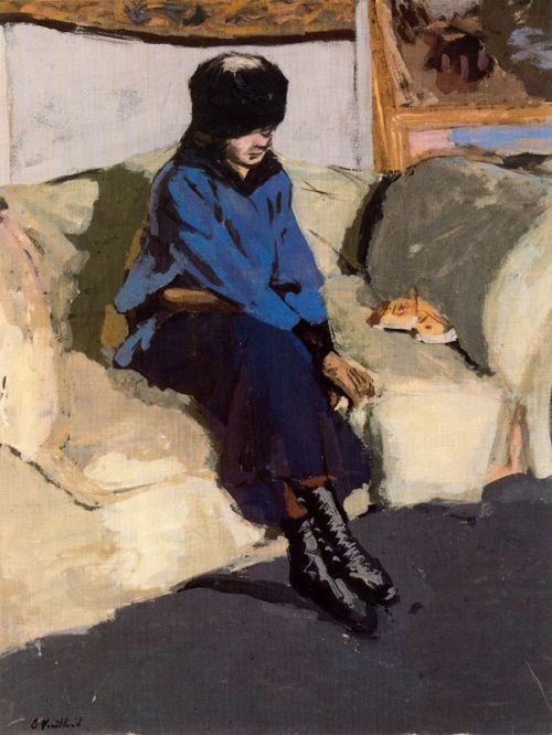 daniele-momont:Thème : le bleuÉdouard Vuillard, Femme au corsage bleu