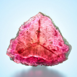 hematitehearts:  Tourmaline Polished SectionSize:   7 × 6.1 × 1 cmLocality:   Malkhan, Krasnyi Chikoy, Transbaikal, Eastern Siberia, Russian Federation