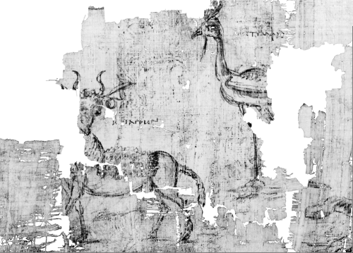 likeavirgil: Sketches of real and mythical animals from the verso of the Artemidorus Papyrus (For mo