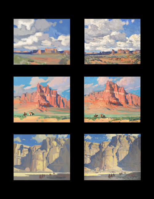 edgar payne color studies (mine on the left, his on the right!)