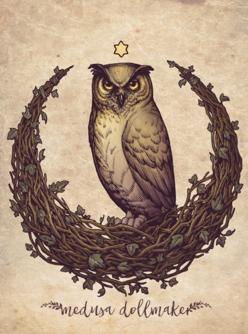 Owl Hedera Moon by Medusa-Dollmaker