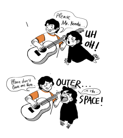 [ This comic is inspired by a vey cute/ hilarious singing scene of Oscar Isaac and Adam Driver from 