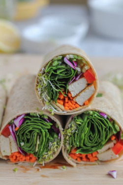 veganinspo:Tofu Spinach Power Wrap