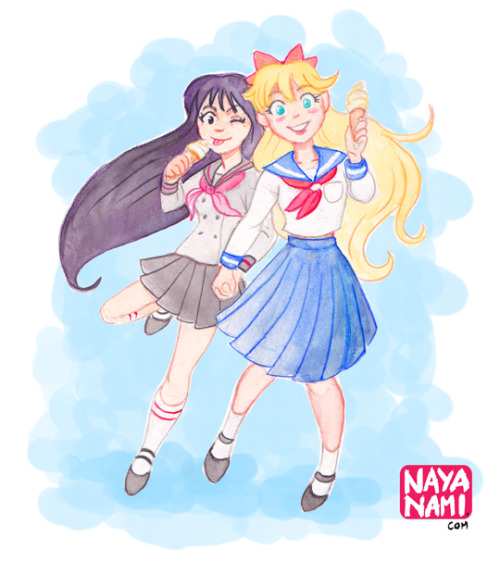 nayanami:Some kawaii MinaRei to shake the dust off! How’s everybody? <3Rei Hino & Minako Aino