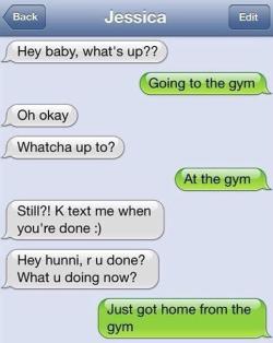 fitness-humor:  How texting usually goes
