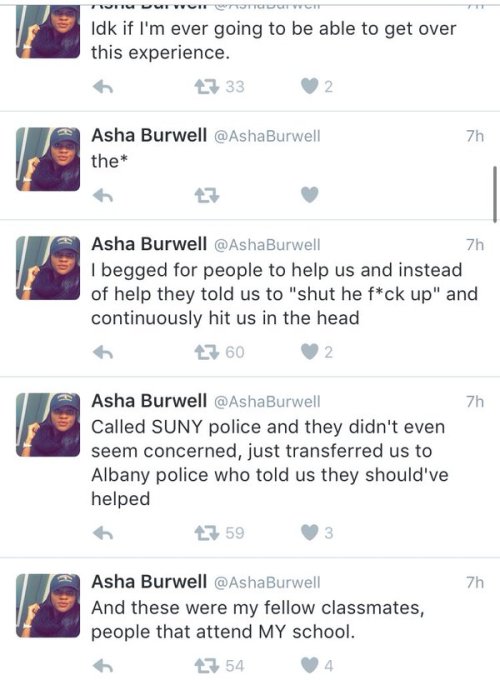 black-culture:  read the rest: http://atlantablackstar.com/2016/01/30/three-black-ualbany-students-attacked-on-city-busy-in-a-racially-motivated-assault/