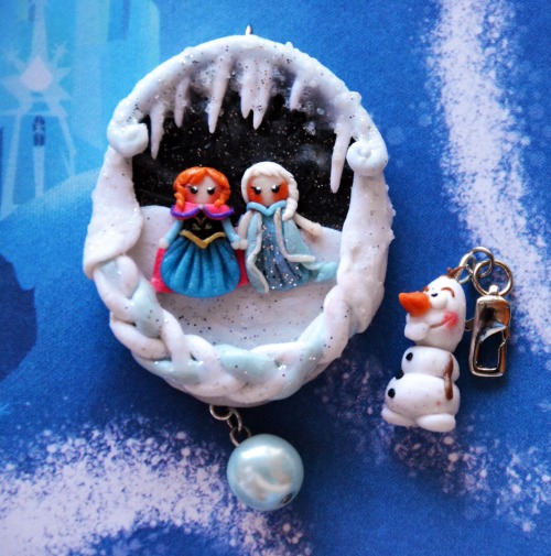 My Frozen pendant and little Olaf key-chain charm.