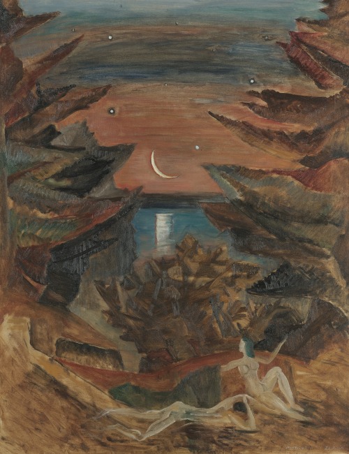 Figures in Moonlight , Brunswick Mill  -   Marguerite Thompson ZorachAmerican , 1887-1968oil on canv