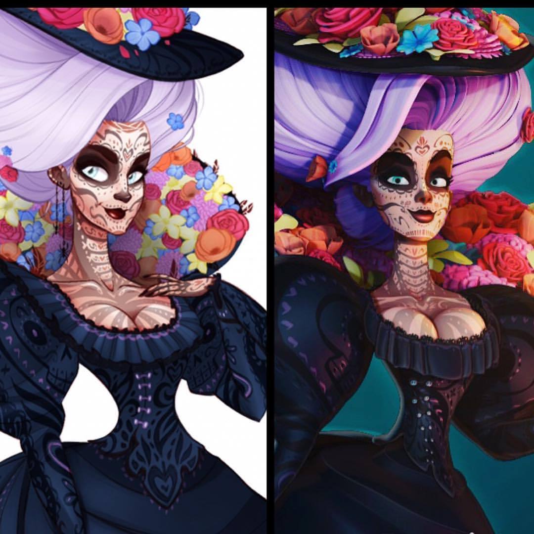 Here is a quick side to side between the Character design and the Final Model of