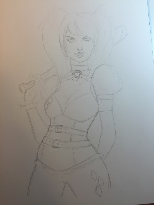 carlationsart:My Arkham City inspired Harley Quinn, shes a little more sophisticated ;)