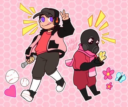 Scout and Pyro chibis for good luck <3