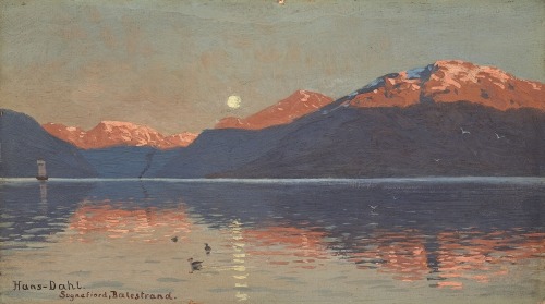 The Sognefjord in Balestrand.   -    Hans Dahl  1937Norwegian 1849-1937oil 