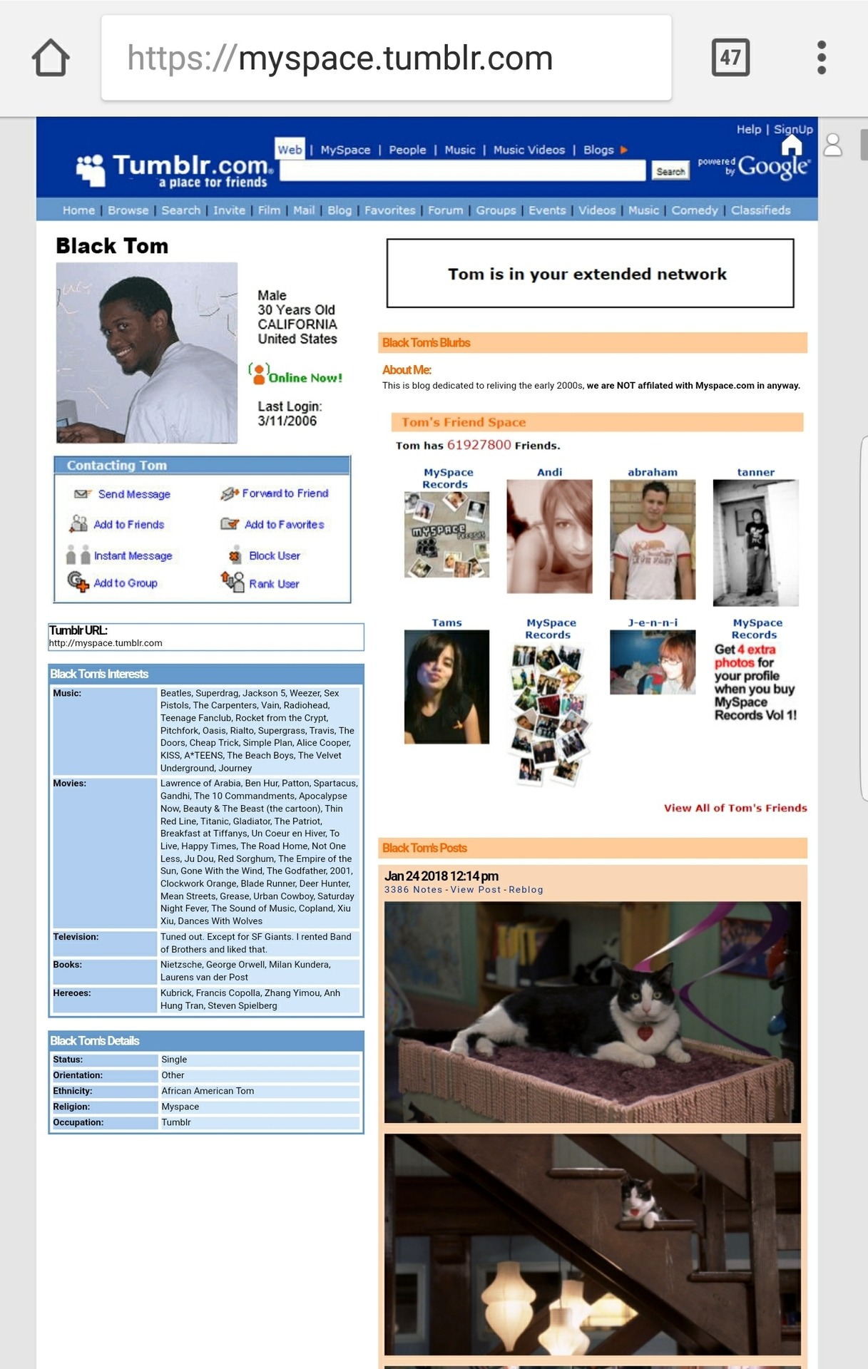 myspace: hcool-hwhip:  myspace:   I found a myspsce tumblr theme and made some modifications