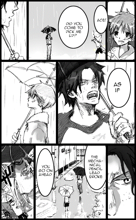 freckledbastard:  Modern Day Parody: Tsundere Ace its so dramatic isn’t it great? my pencil….is BROKEN (pssst click on the pictures for my horrible comments)